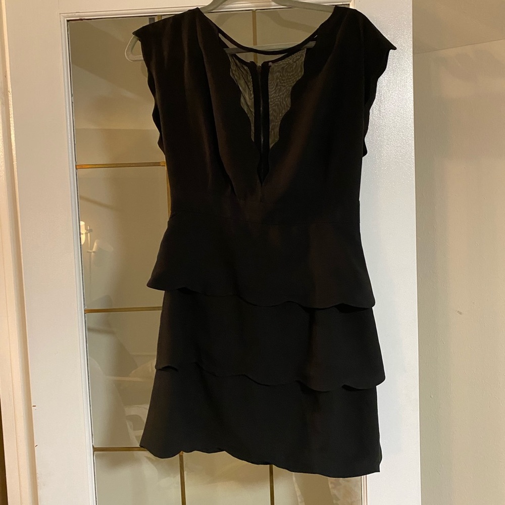 BP Scalloped Black Mini Dress